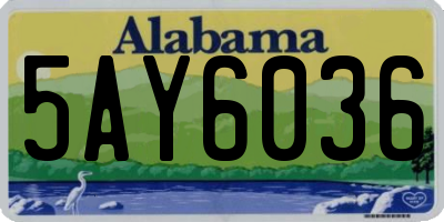 AL license plate 5AY6036