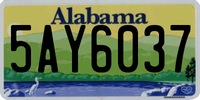 AL license plate 5AY6037