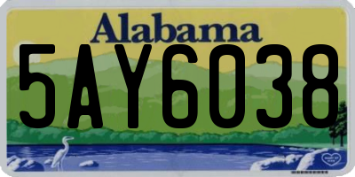 AL license plate 5AY6038