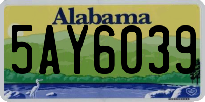 AL license plate 5AY6039