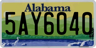 AL license plate 5AY6040