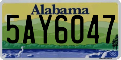 AL license plate 5AY6047