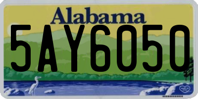AL license plate 5AY6050