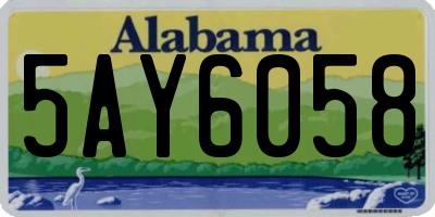 AL license plate 5AY6058