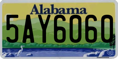 AL license plate 5AY6060
