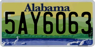 AL license plate 5AY6063