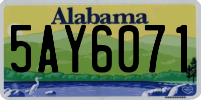 AL license plate 5AY6071