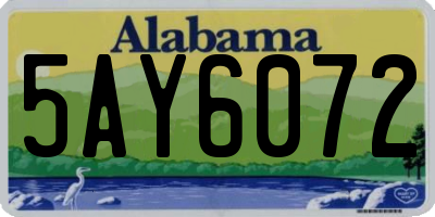 AL license plate 5AY6072