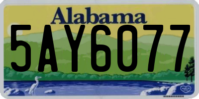 AL license plate 5AY6077