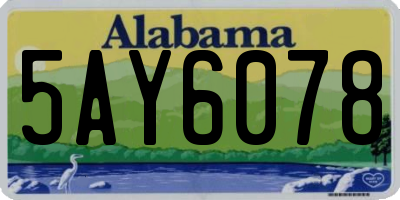 AL license plate 5AY6078