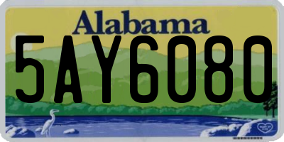 AL license plate 5AY6080