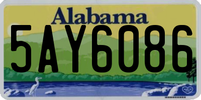 AL license plate 5AY6086