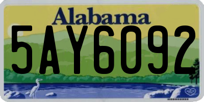 AL license plate 5AY6092