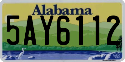 AL license plate 5AY6112