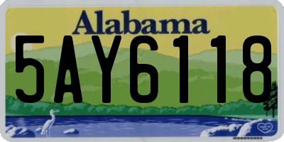 AL license plate 5AY6118