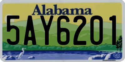 AL license plate 5AY6201