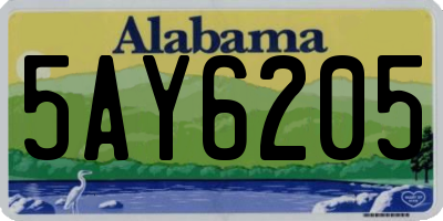 AL license plate 5AY6205