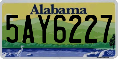 AL license plate 5AY6227