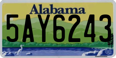 AL license plate 5AY6243