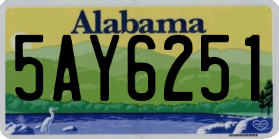 AL license plate 5AY6251
