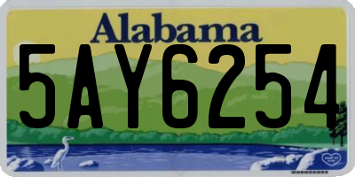 AL license plate 5AY6254