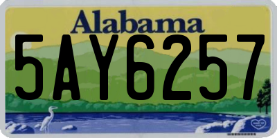 AL license plate 5AY6257