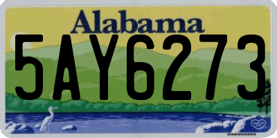 AL license plate 5AY6273