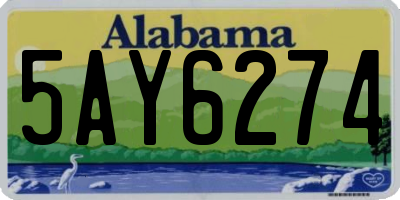 AL license plate 5AY6274