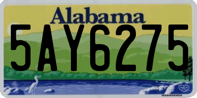 AL license plate 5AY6275