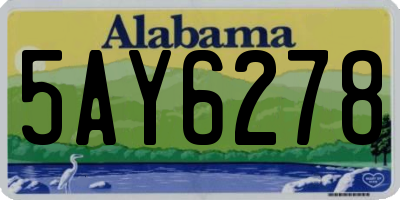 AL license plate 5AY6278