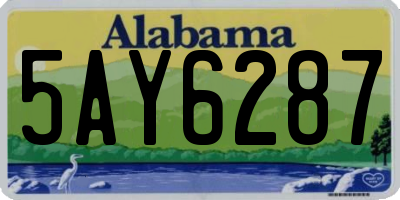 AL license plate 5AY6287