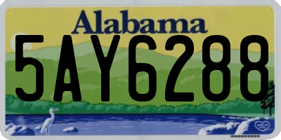 AL license plate 5AY6288