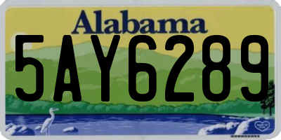 AL license plate 5AY6289
