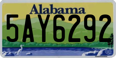 AL license plate 5AY6292