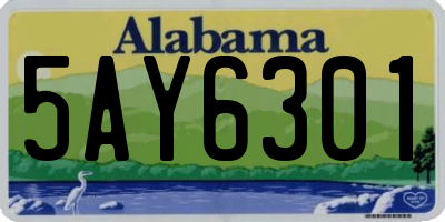 AL license plate 5AY6301