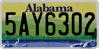 AL license plate 5AY6302
