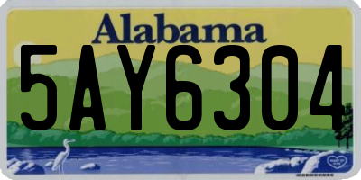 AL license plate 5AY6304