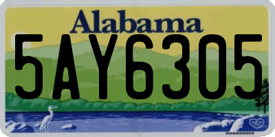 AL license plate 5AY6305