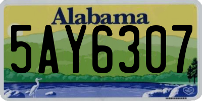 AL license plate 5AY6307