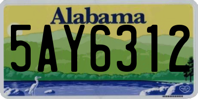 AL license plate 5AY6312