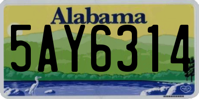 AL license plate 5AY6314