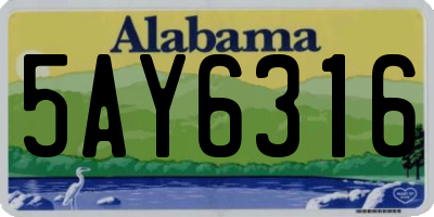 AL license plate 5AY6316