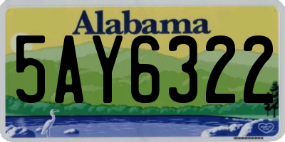 AL license plate 5AY6322