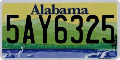 AL license plate 5AY6325