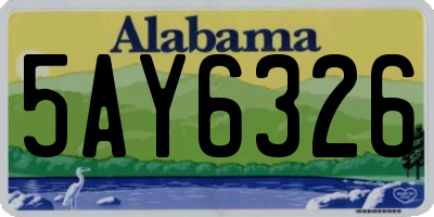 AL license plate 5AY6326