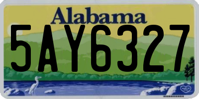 AL license plate 5AY6327
