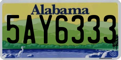 AL license plate 5AY6333