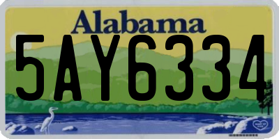 AL license plate 5AY6334