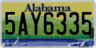 AL license plate 5AY6335