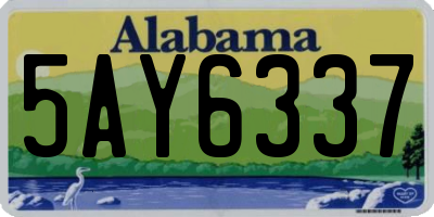 AL license plate 5AY6337
